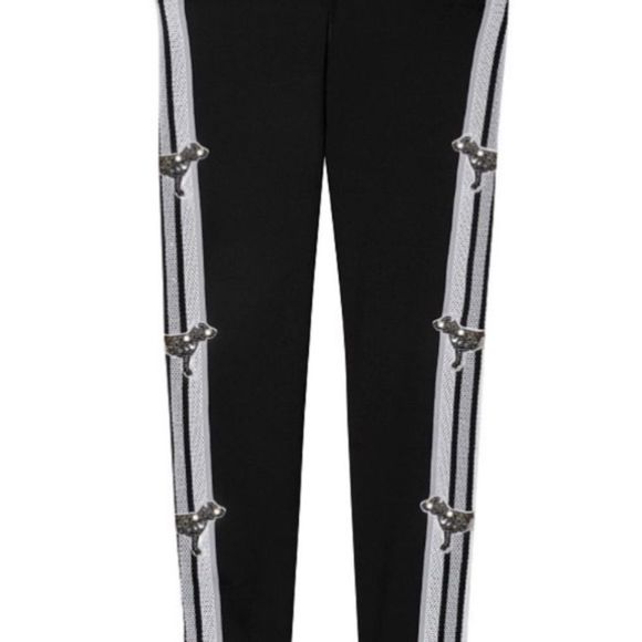 NEW VS PINK HTF BLING PUP DOGS COZY LEGGINGS SMALL - Picture 3 of 5